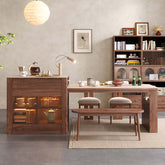 Extendable kitchen island dining table with durable sintered stone top for versatile use